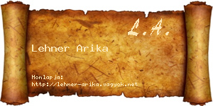 Lehner Arika névjegykártya
